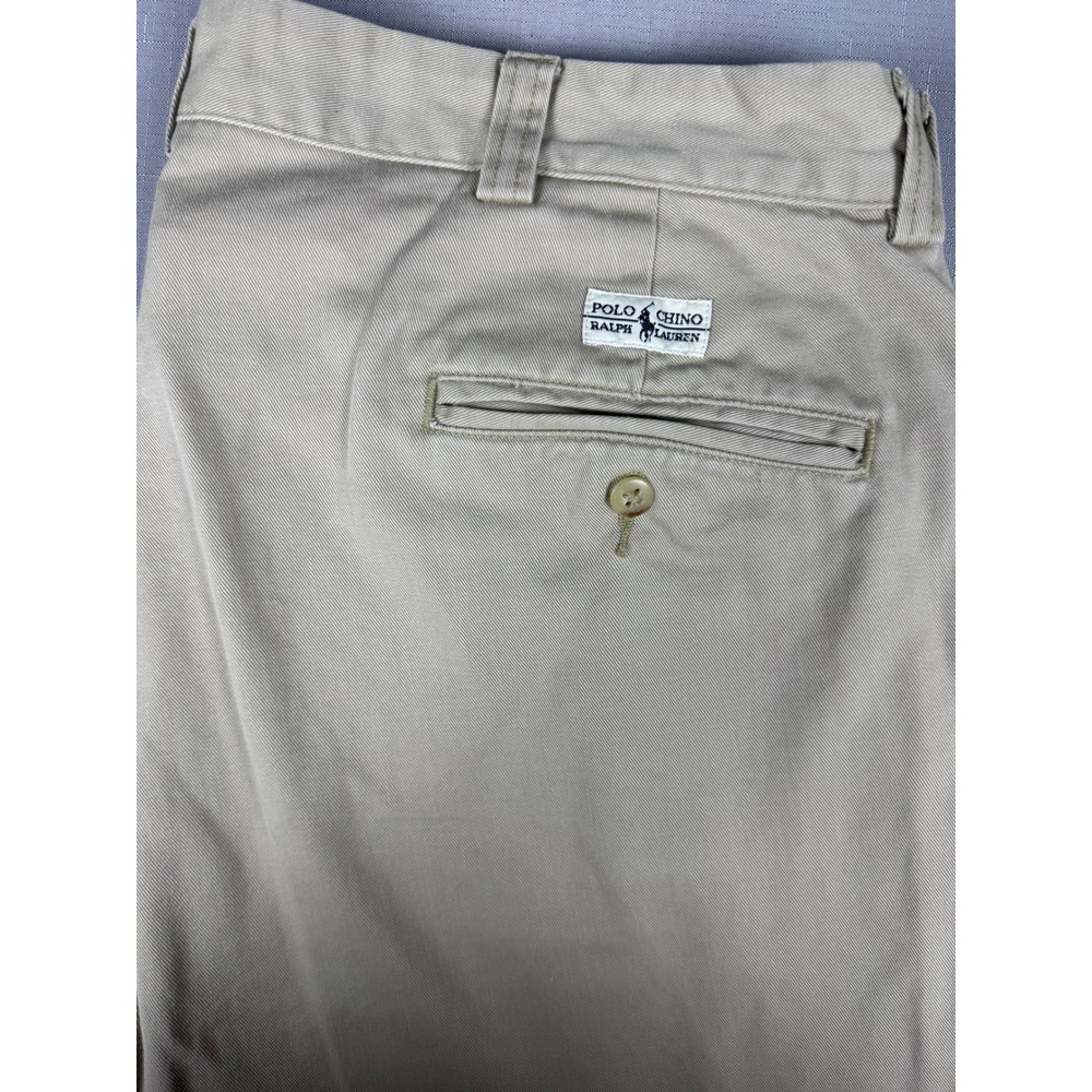 Polo Ralph Lauren Philip Pant Mens 37x34 Khaki Tan Cotton Twill Chino Trousers - Picture 9 of 13